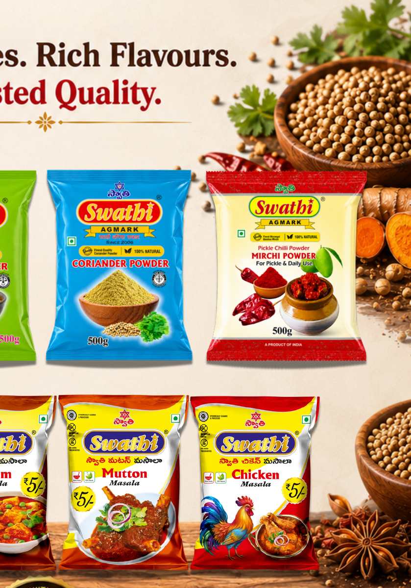 Assorted Swathi spice products